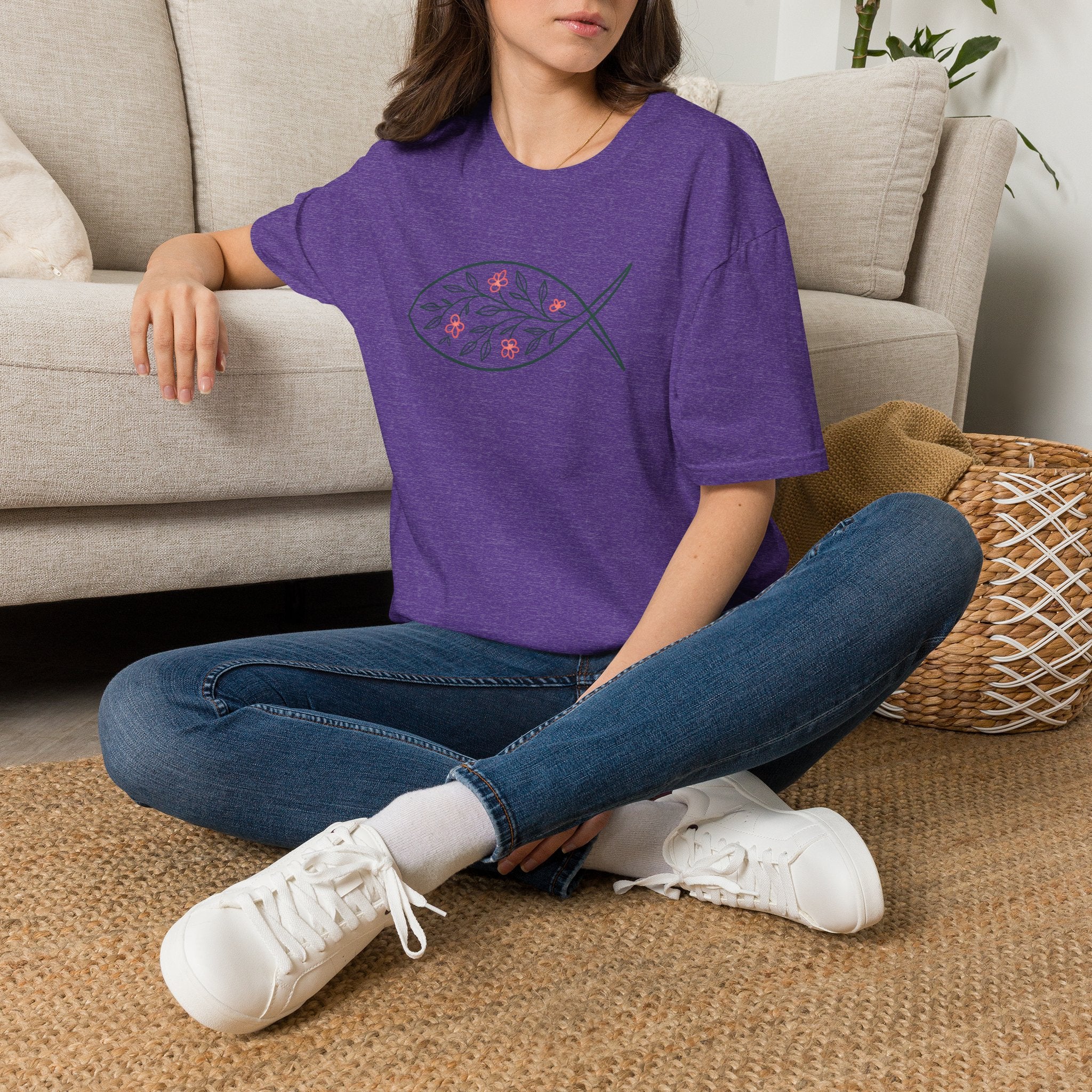 Floral Leaf Fish T-Shirt