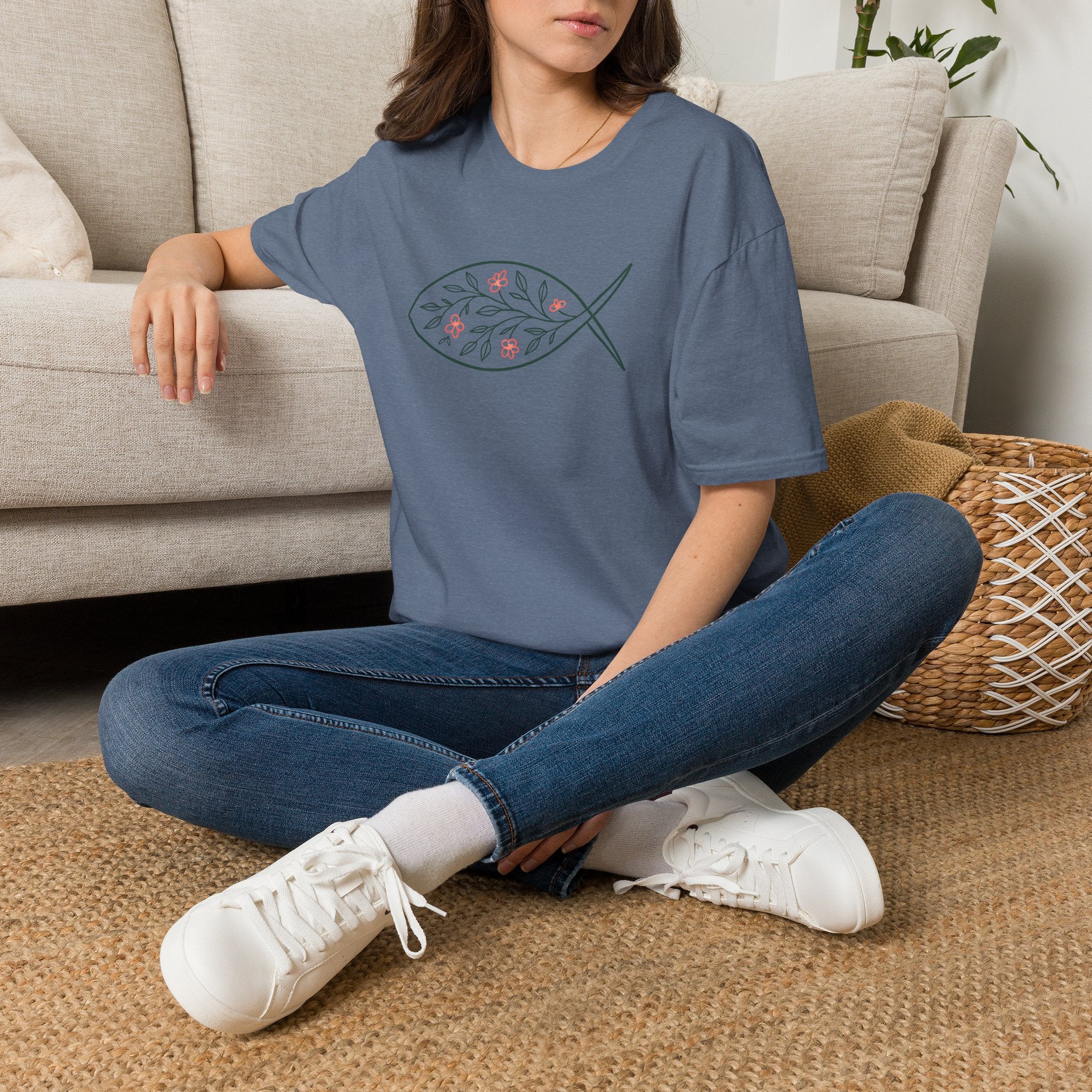 Floral Leaf Fish T-Shirt